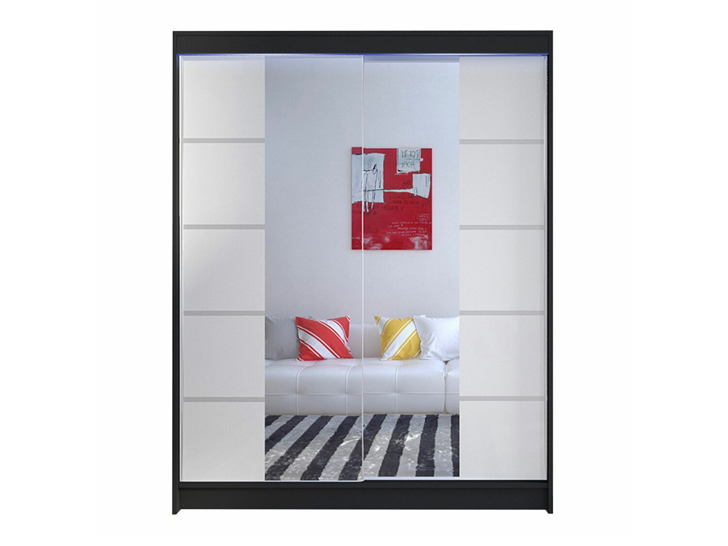 Kledingkast Closico 146 (Zwart + Wit)