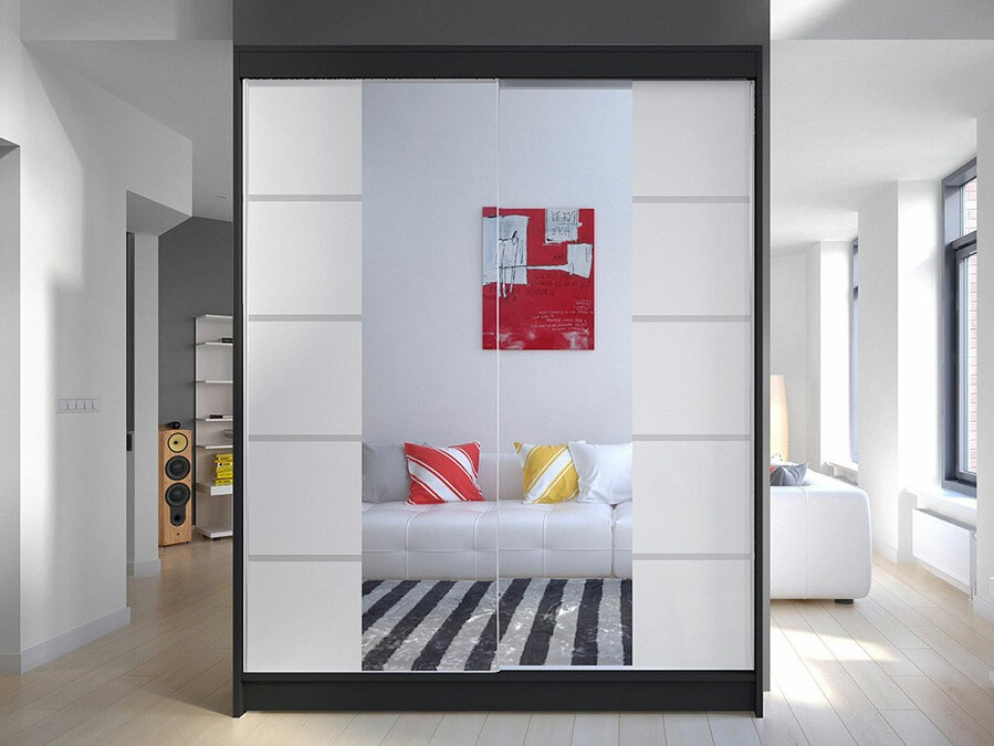 Kledingkast Closico 146 (Zwart + Wit)