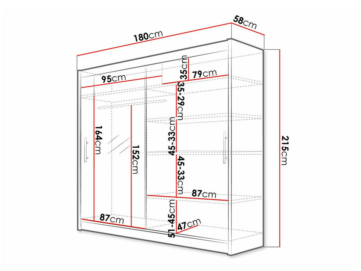 Kledingkast Closico 107 (Zwart)