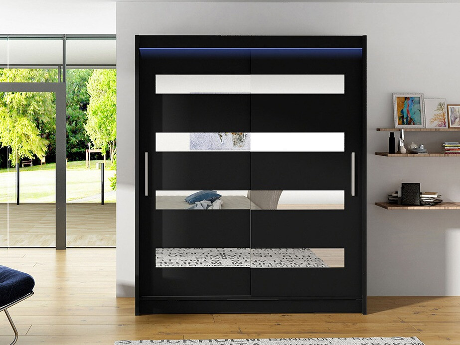 Kledingkast Closico 136 (Zwart)