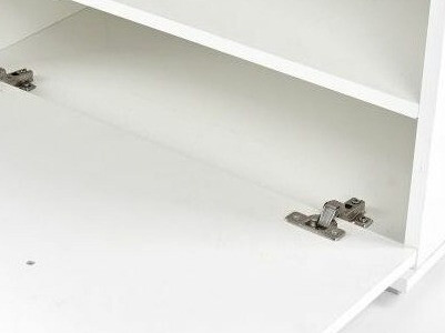 Schoenenkast Cirveso 117 (Wit + Glanzend wit + Grijs)