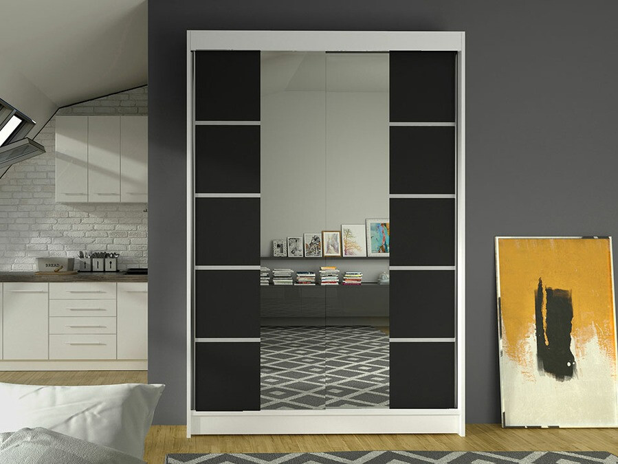 Kledingkast Closico 151 (Wit + Zwart)