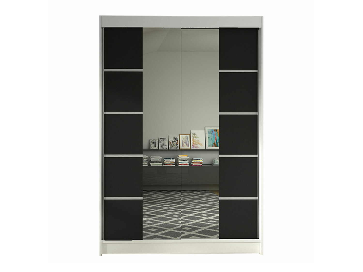 Kledingkast Closico Salvor V (Wit + Zwart)
