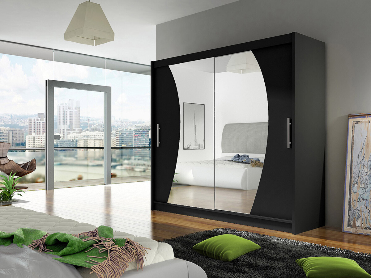 Kledingkast Closico 115 (Zwart)