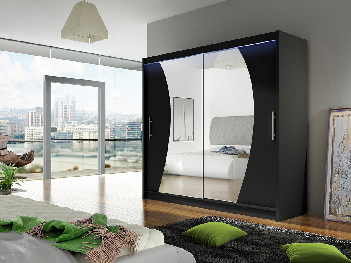 Kledingkast Closico 115 (Zwart)