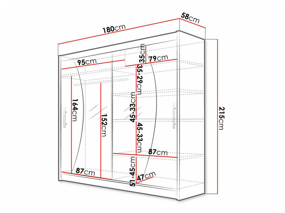 Kledingkast Closico 115 (Zwart)