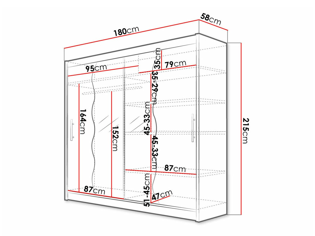 Kledingkast Closico 125 (Zwart)