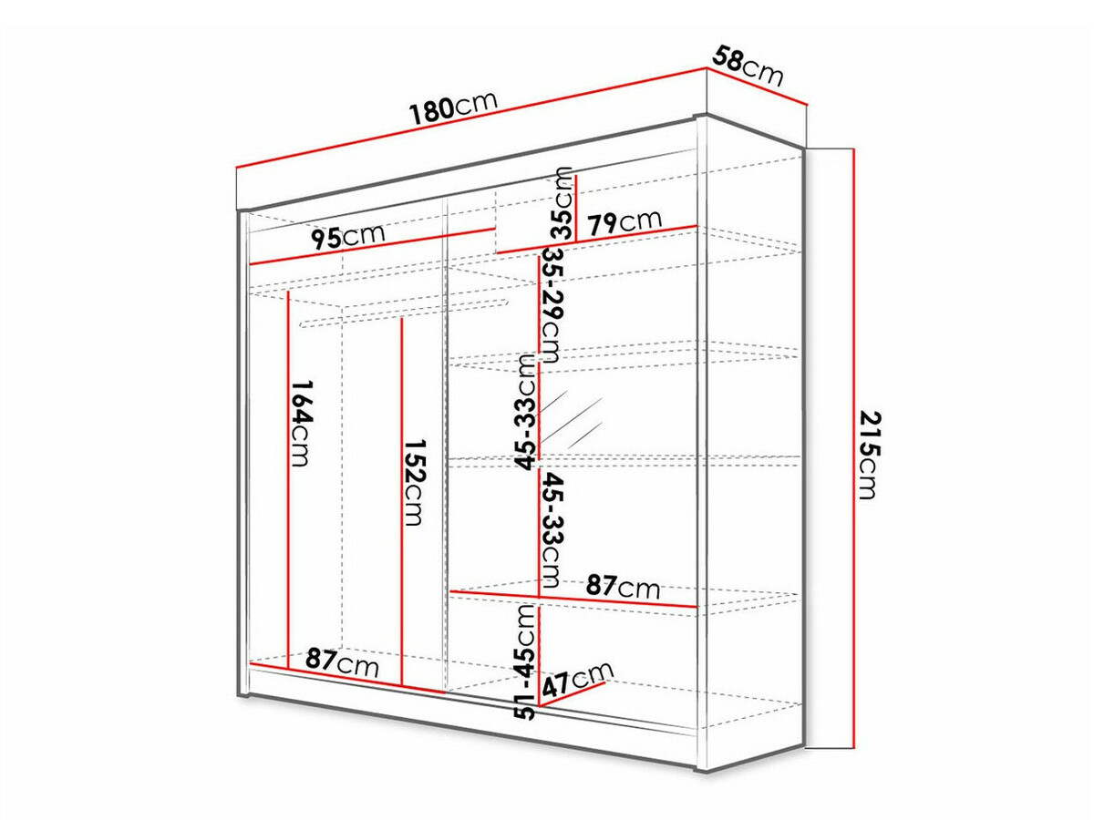 Kledingkast Closico 137 (Zwart + Wit)