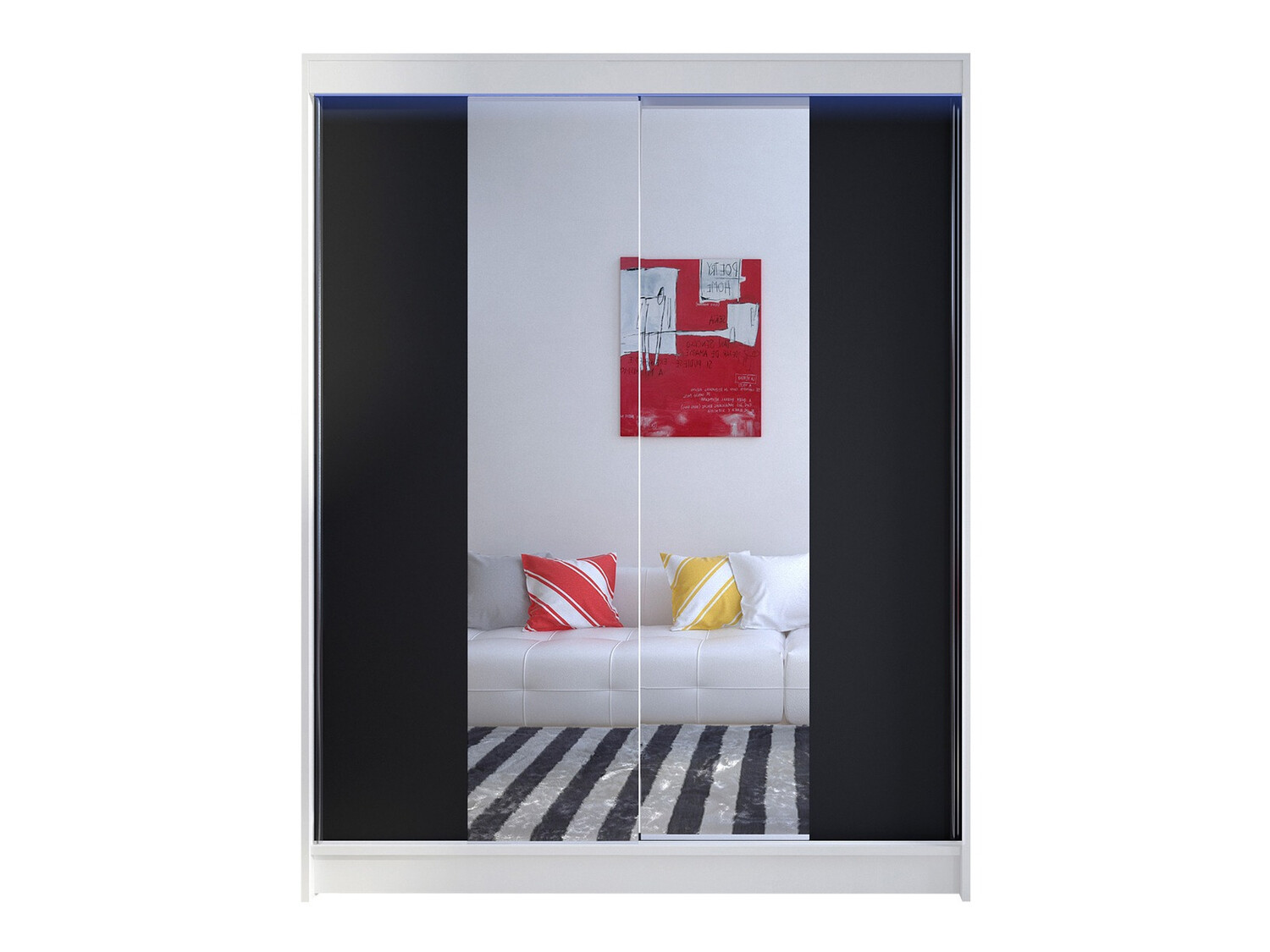 Kledingkast Closico 141 (Wit + Zwart)