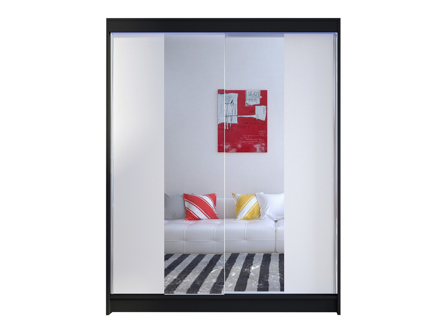 Kledingkast Closico 141 (Zwart + Wit)