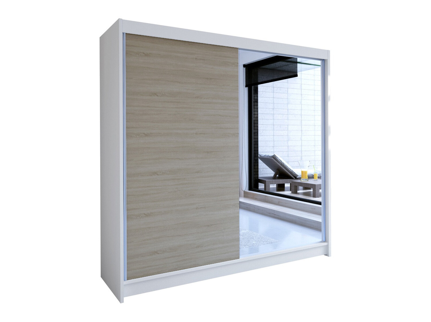 Kledingkast Closico Cavaris I (Wit + Sonoma eik)