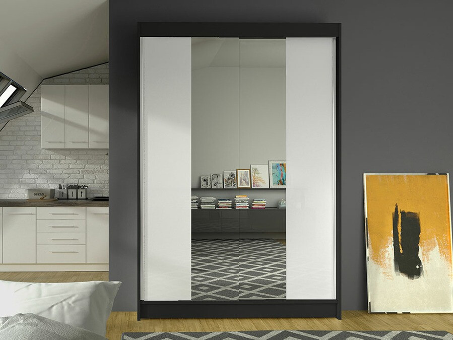 Kledingkast Closico Salvor II (Zwart + Wit)