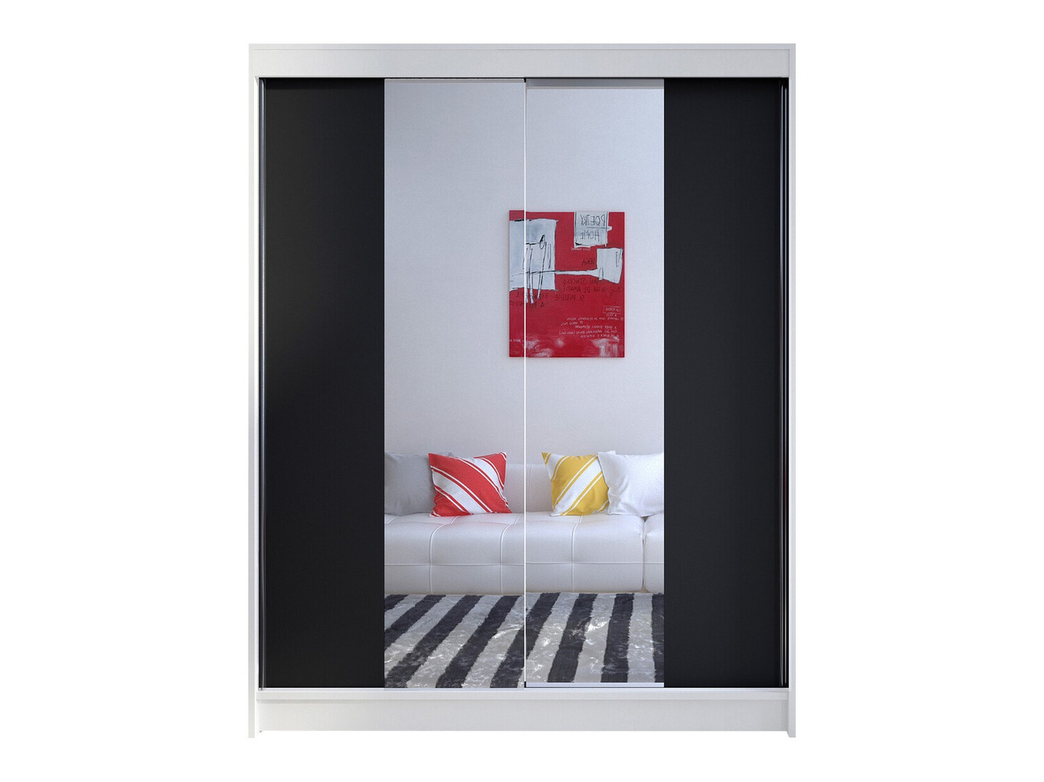 Kledingkast Closico Vastor II (Wit + Zwart)