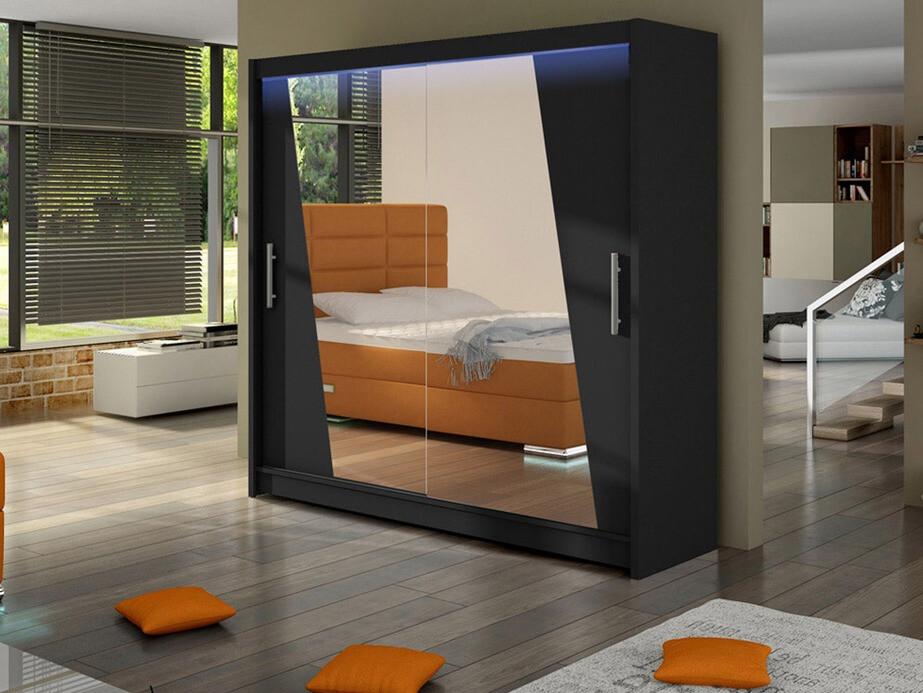 Kledingkast Closico 144 (Zwart)