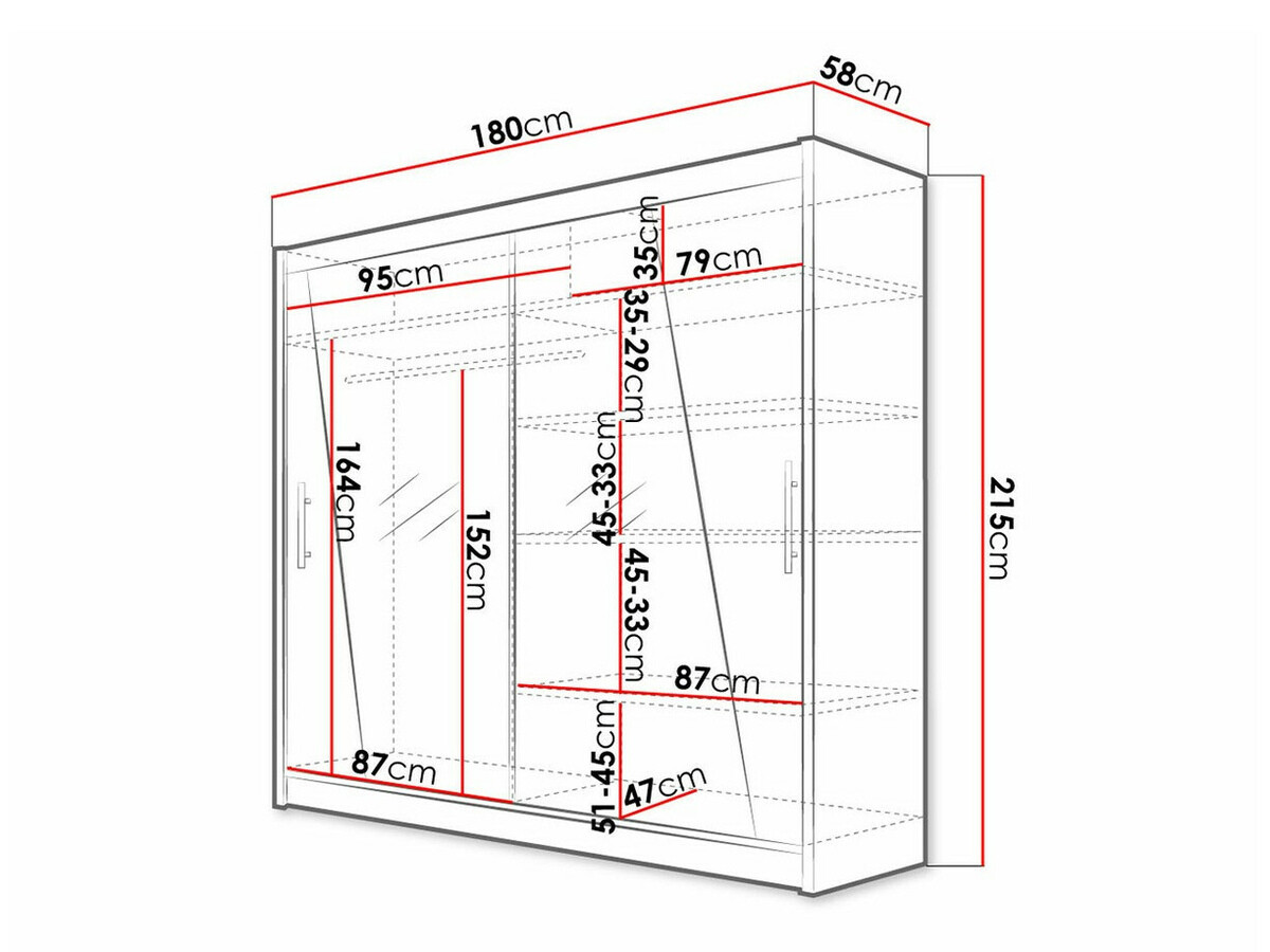Kledingkast Closico 144 (Zwart)