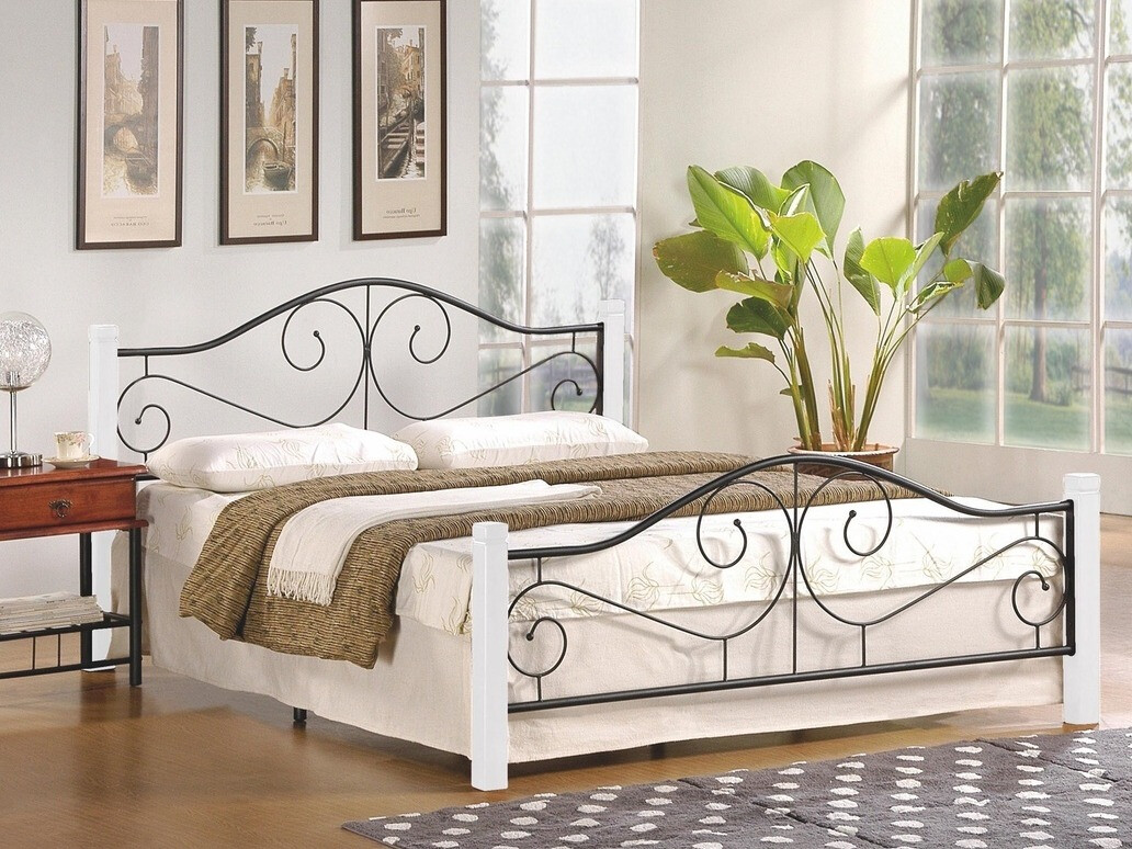 Bed Houston 574 (Wit + Zwart)
