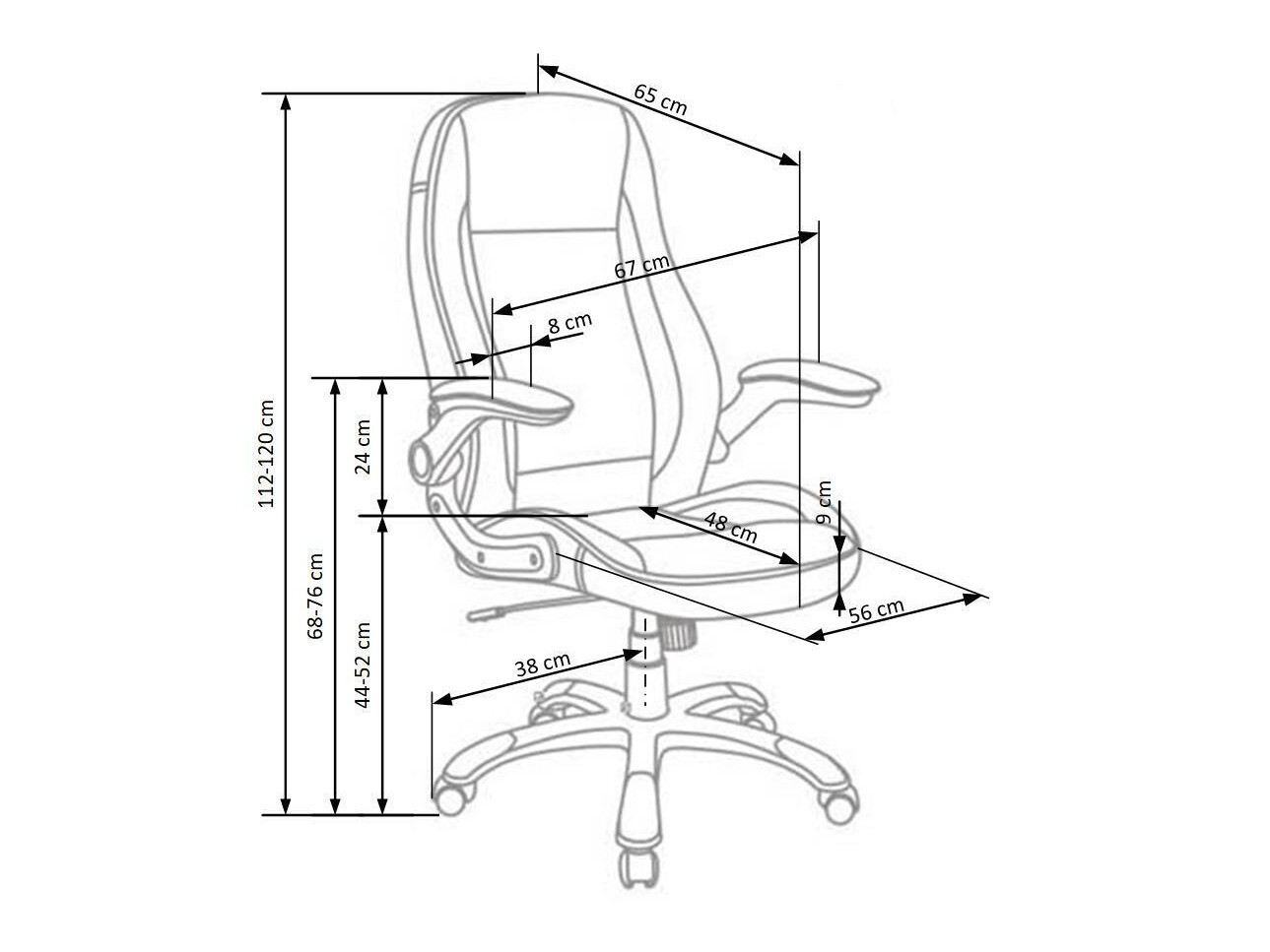 Bureaustoel Houston 569 (Zwart + Wit)