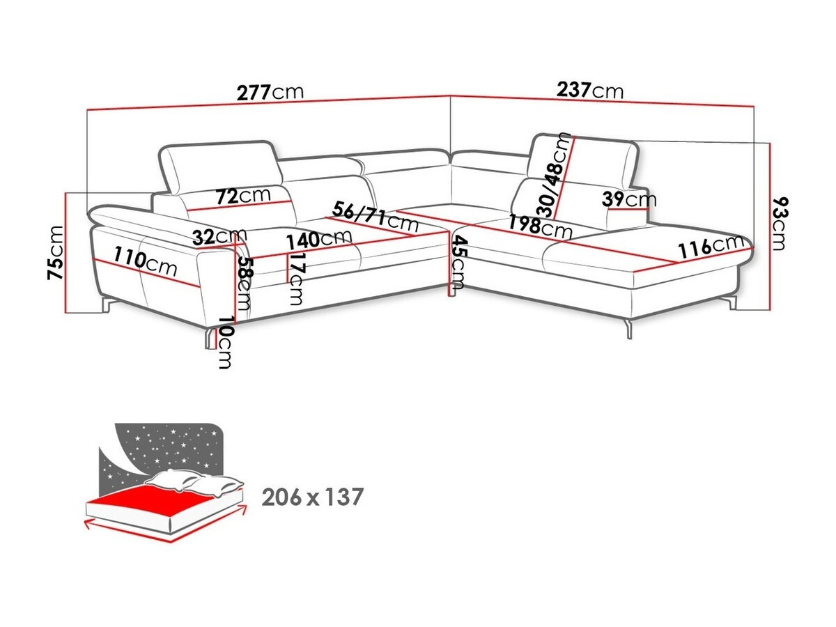 Hoekbank Lincoln 155 (Vogue 02)