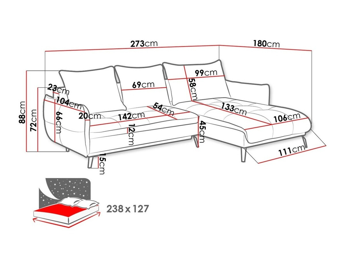 Hoekbank Lincoln 157 (Vogue 16)