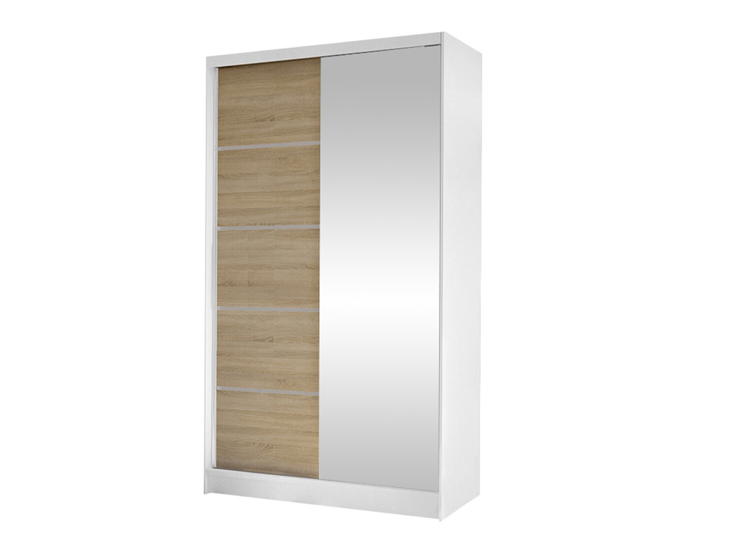 Kledingkast Closico Fractor III (Wit + Sonoma eik)