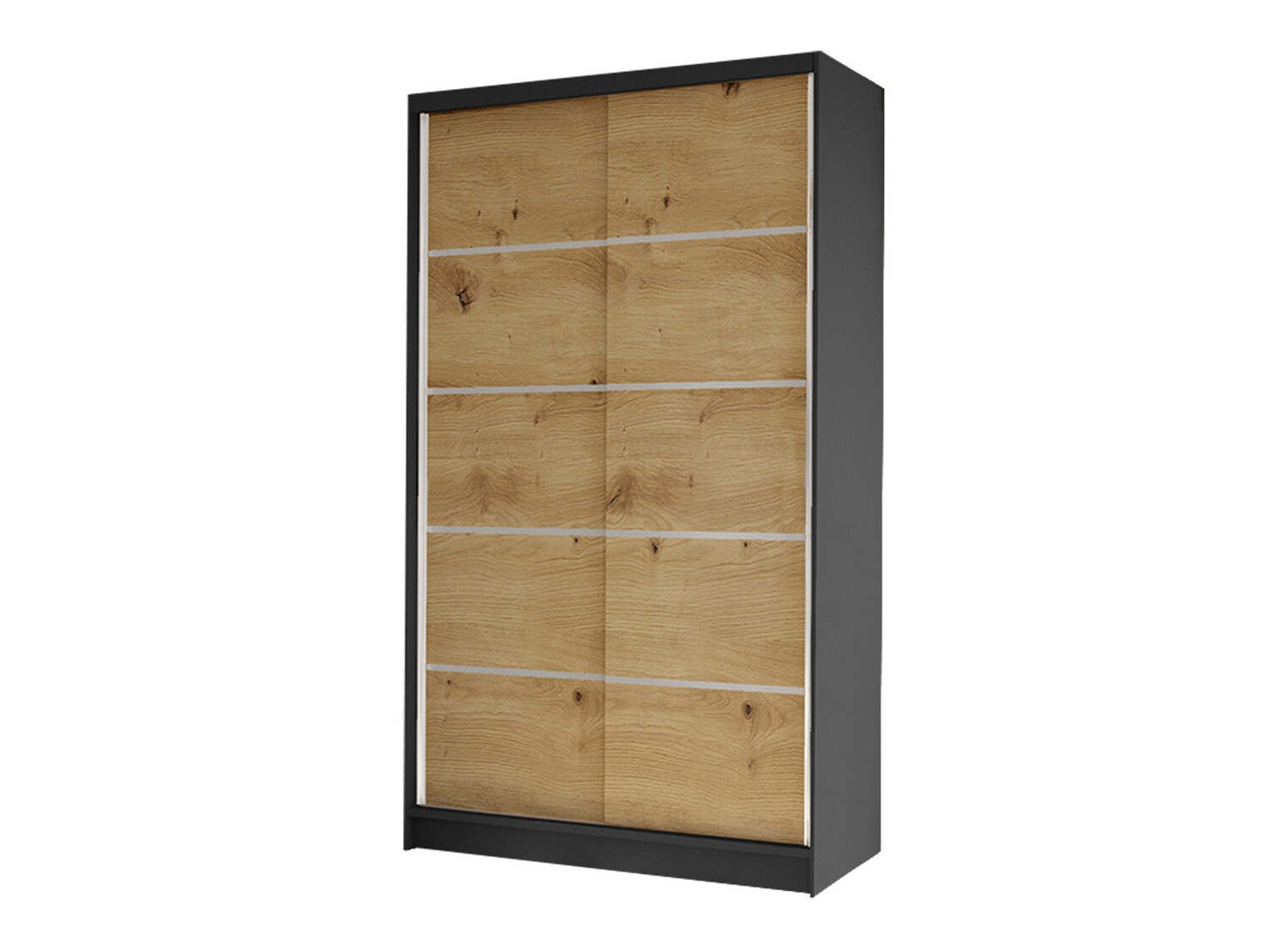 Kledingkast Closico Fractor IV (Zwart + Artisan eiken)