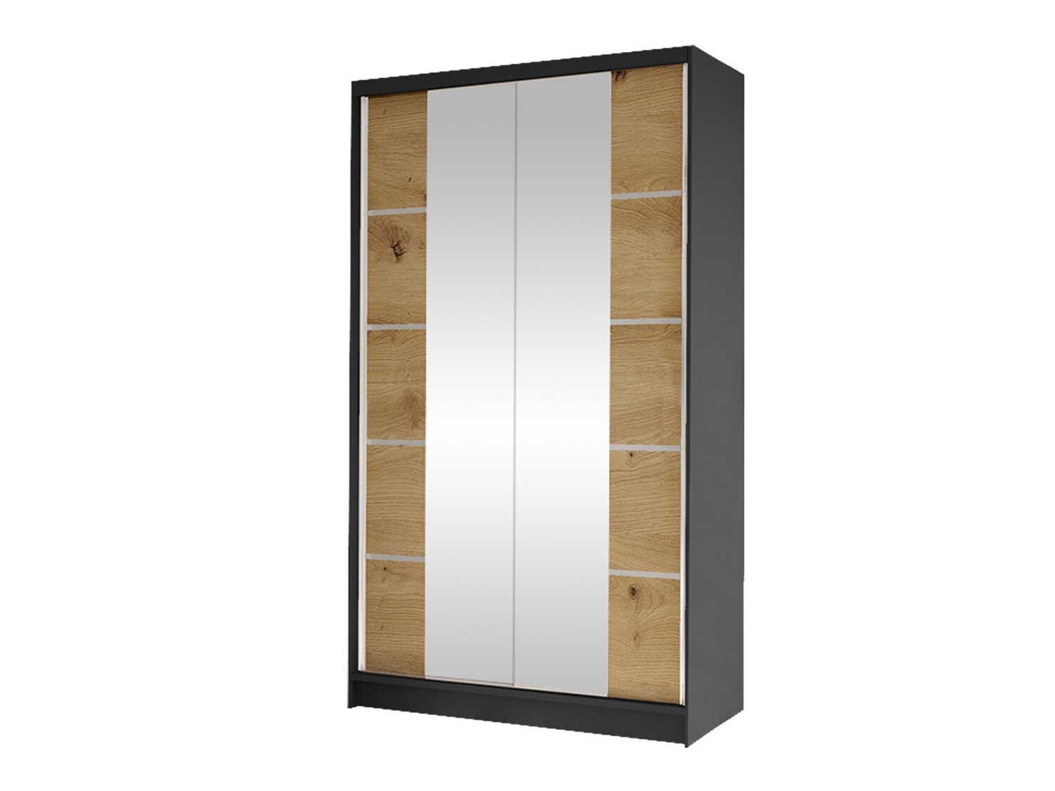 Kledingkast Closico Fractor V (Zwart + Artisan eiken)