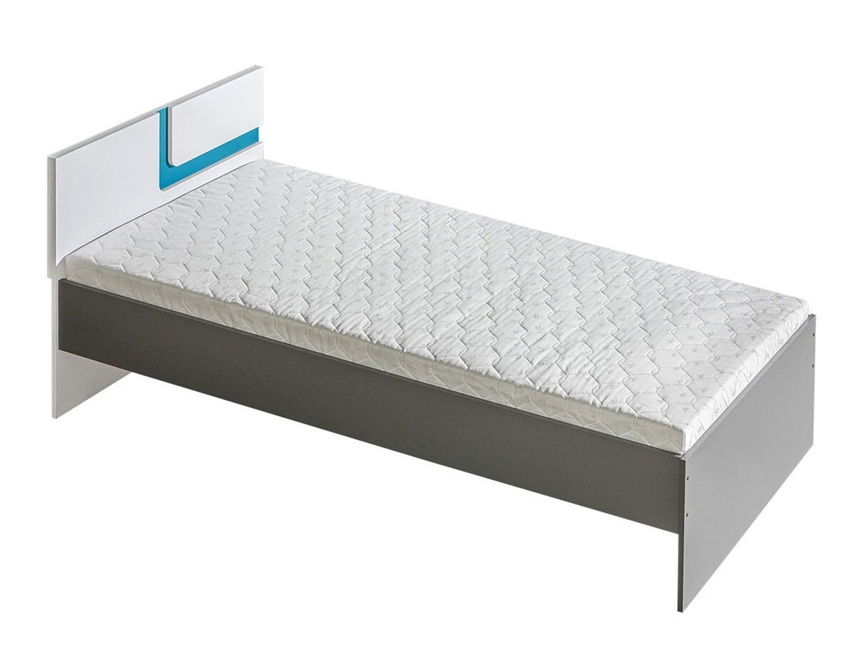 Bed Levtala 112 (Antraciet + Wit + Turquoise)