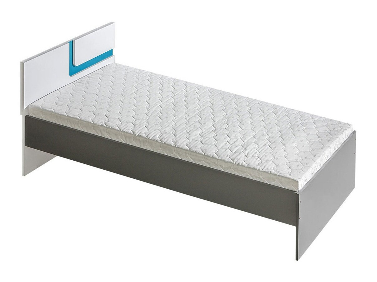 Bed Levtala 112 (Antraciet + Wit + Turquoise)