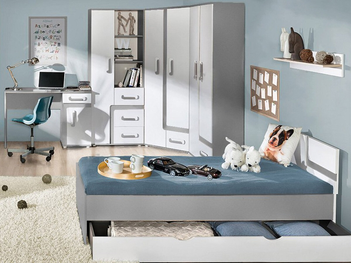 Bed Levtala 112 (Antraciet + Wit)