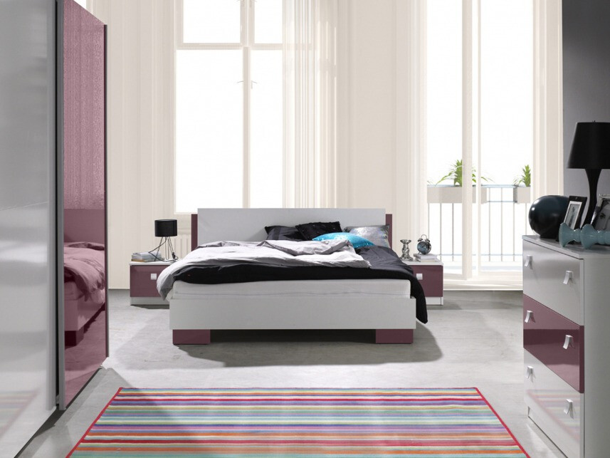 Bed Murrieta 110 (Wit + Glans Paars)