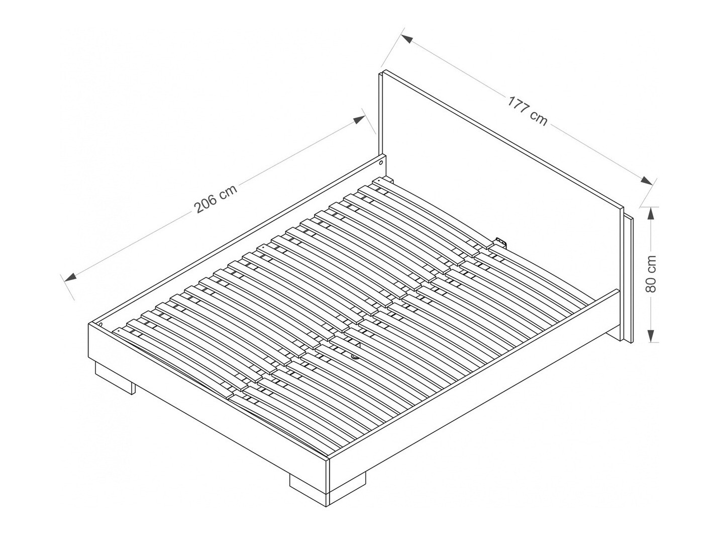 Bed Murrieta 110 (Wit + Glanzend zwart)