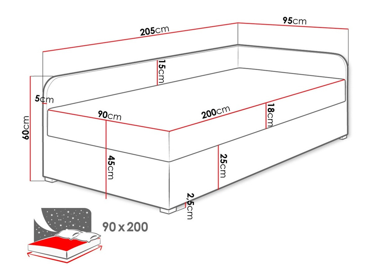 Bed Memphis 128 (Lux 06 + Lux 05)