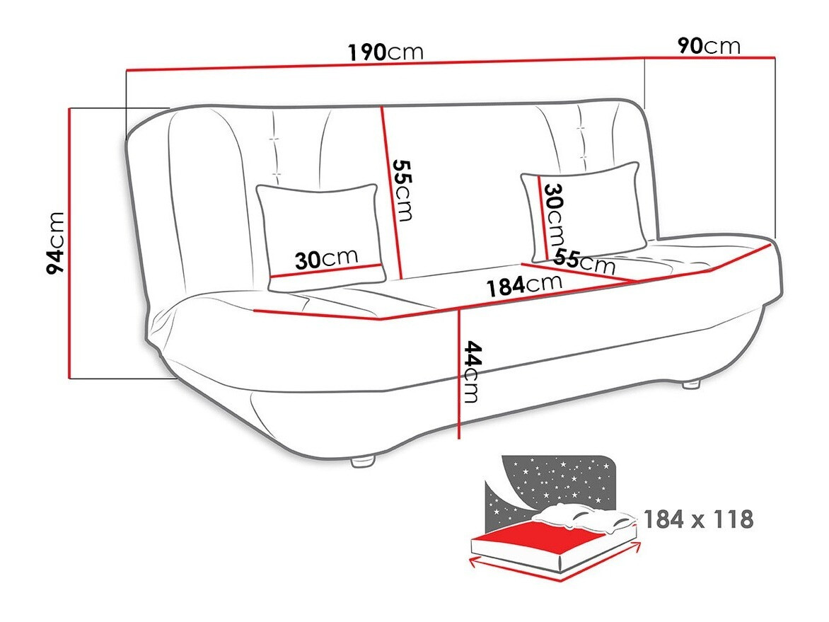Slaapbank Comfivo 239 (Magic Velvet 2217 + Magic Velvet 2219)