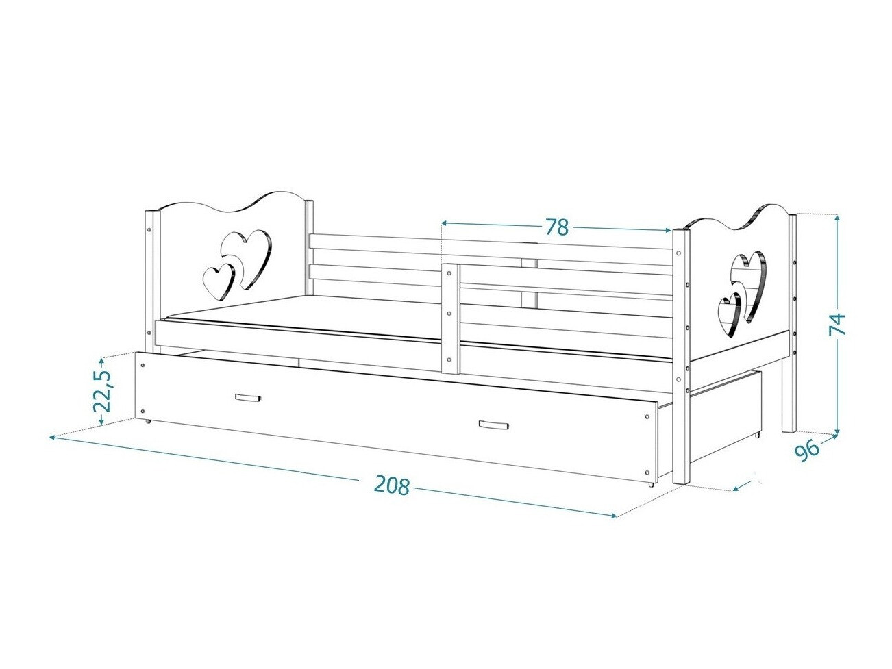 Bed Aurora 164 (Wit)