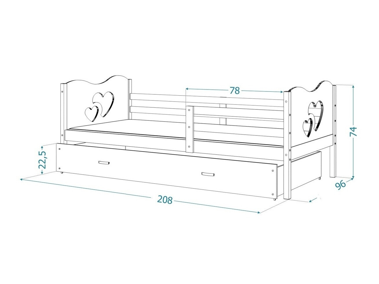 Bed Aurora 164 (Wit)