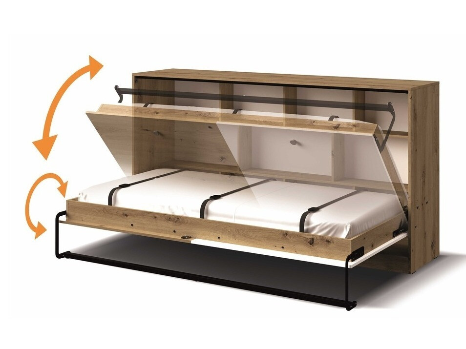 Muurbed Mirelbu 114 (Artisan eiken + Wit)