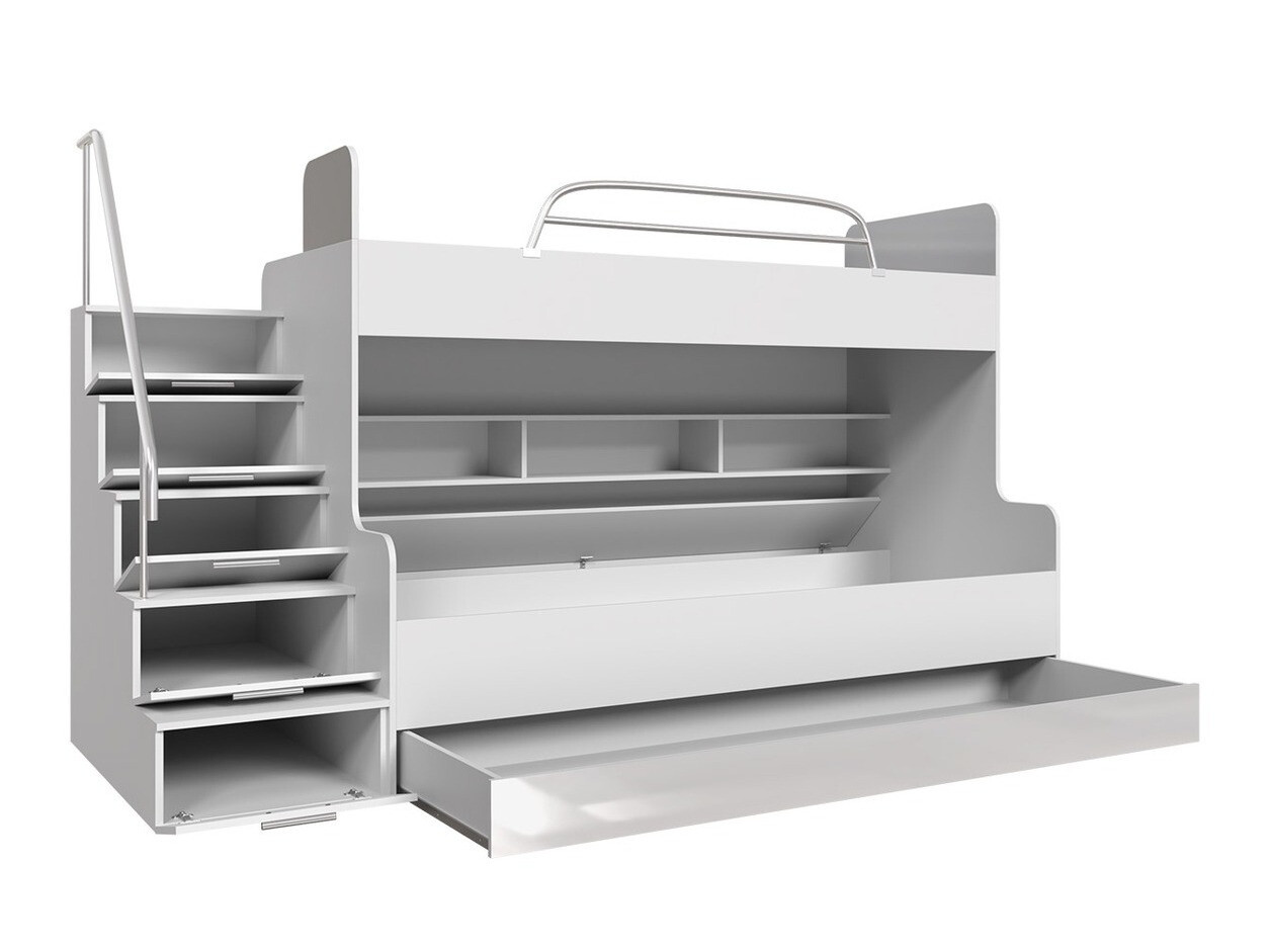 Stapelbed Salmere 111 (Wit + Glanzend wit)