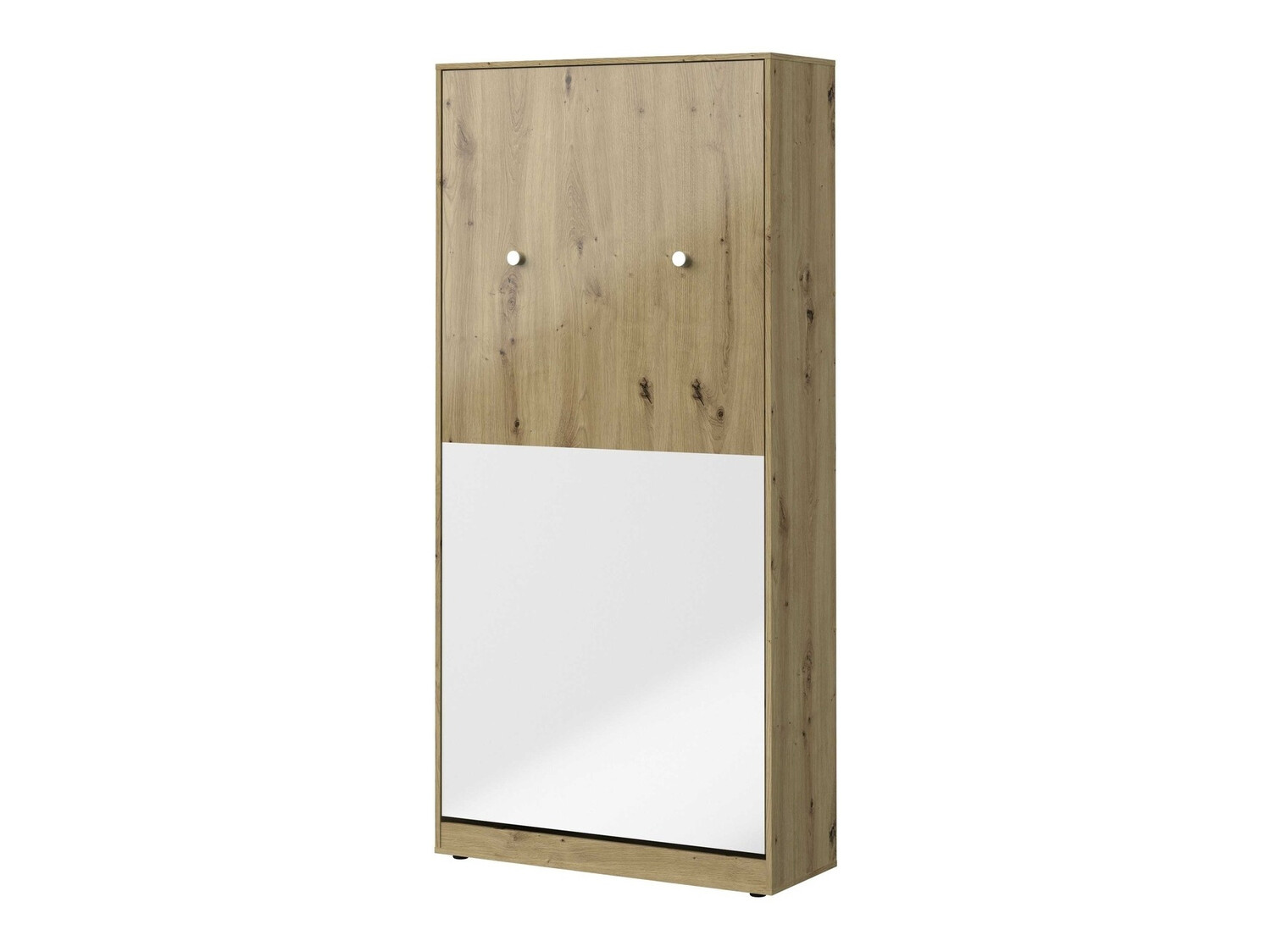 Muurbed Mirelbu 113 (Artisan eiken + Glanzend wit)