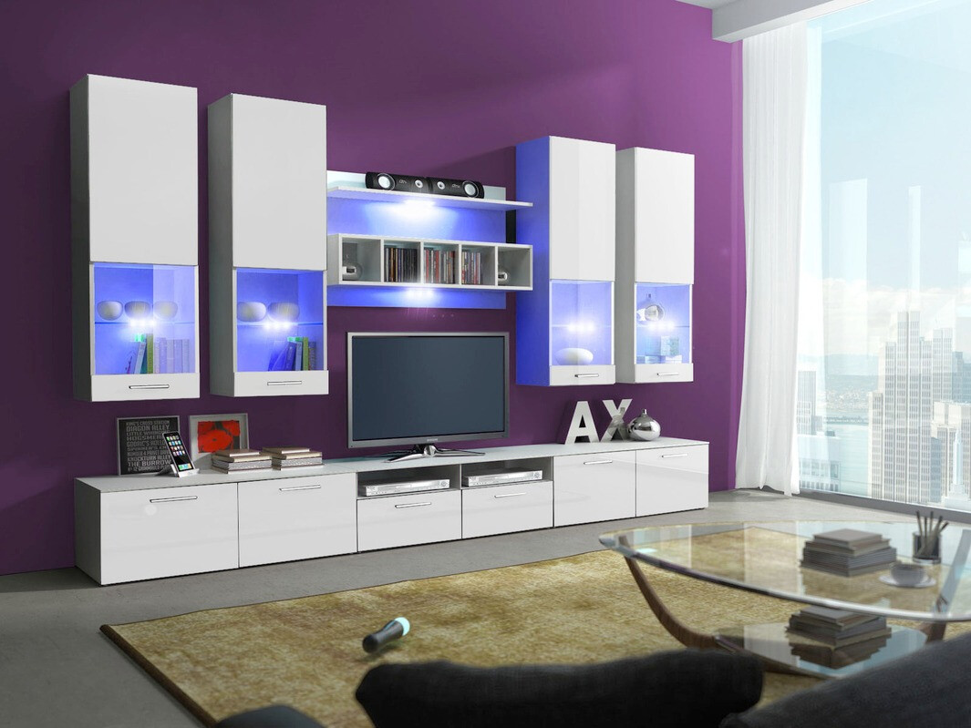 Woonkamerset Caelum (Wit + Glanzend wit)