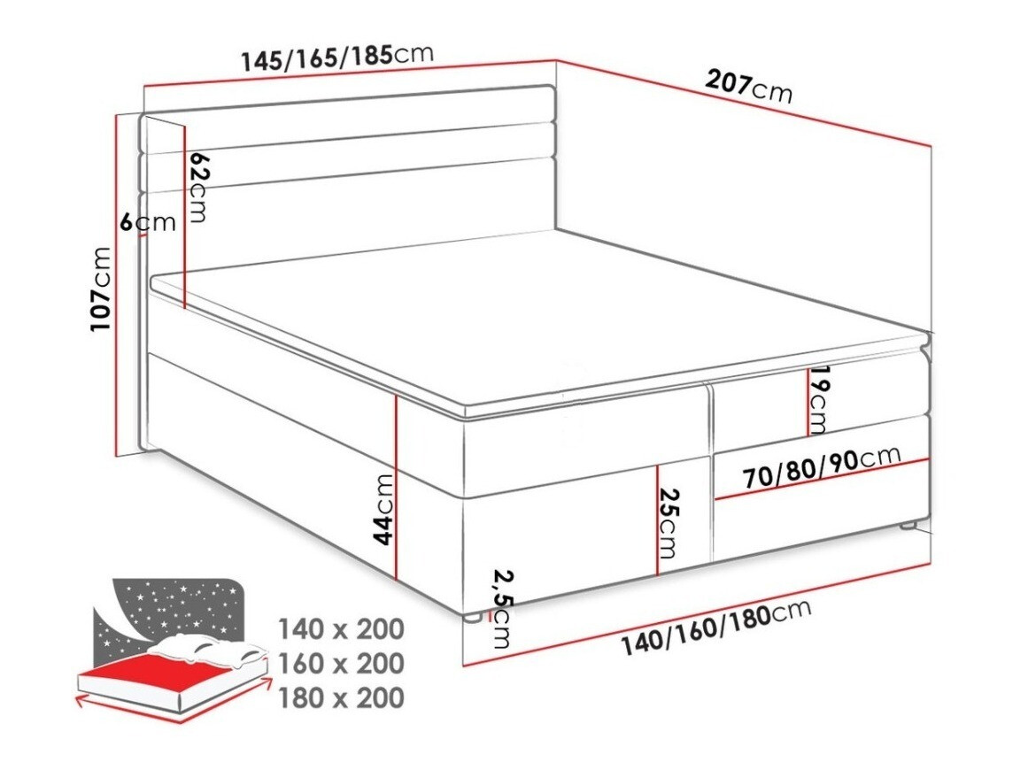 Boxspring Memphis 101 (Lawa 05 + Soft 017)