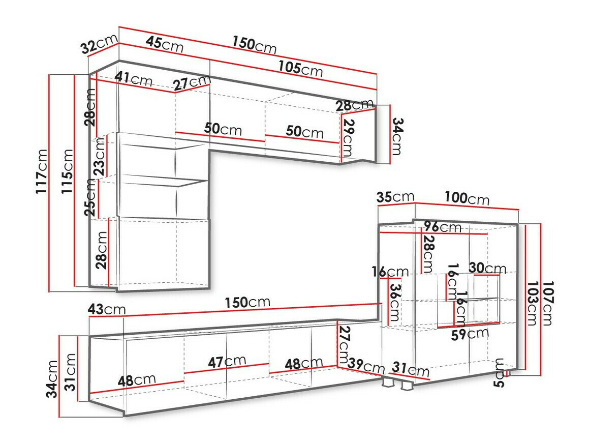 Woonkamerset Tivdalu 107 (Gouden eik)