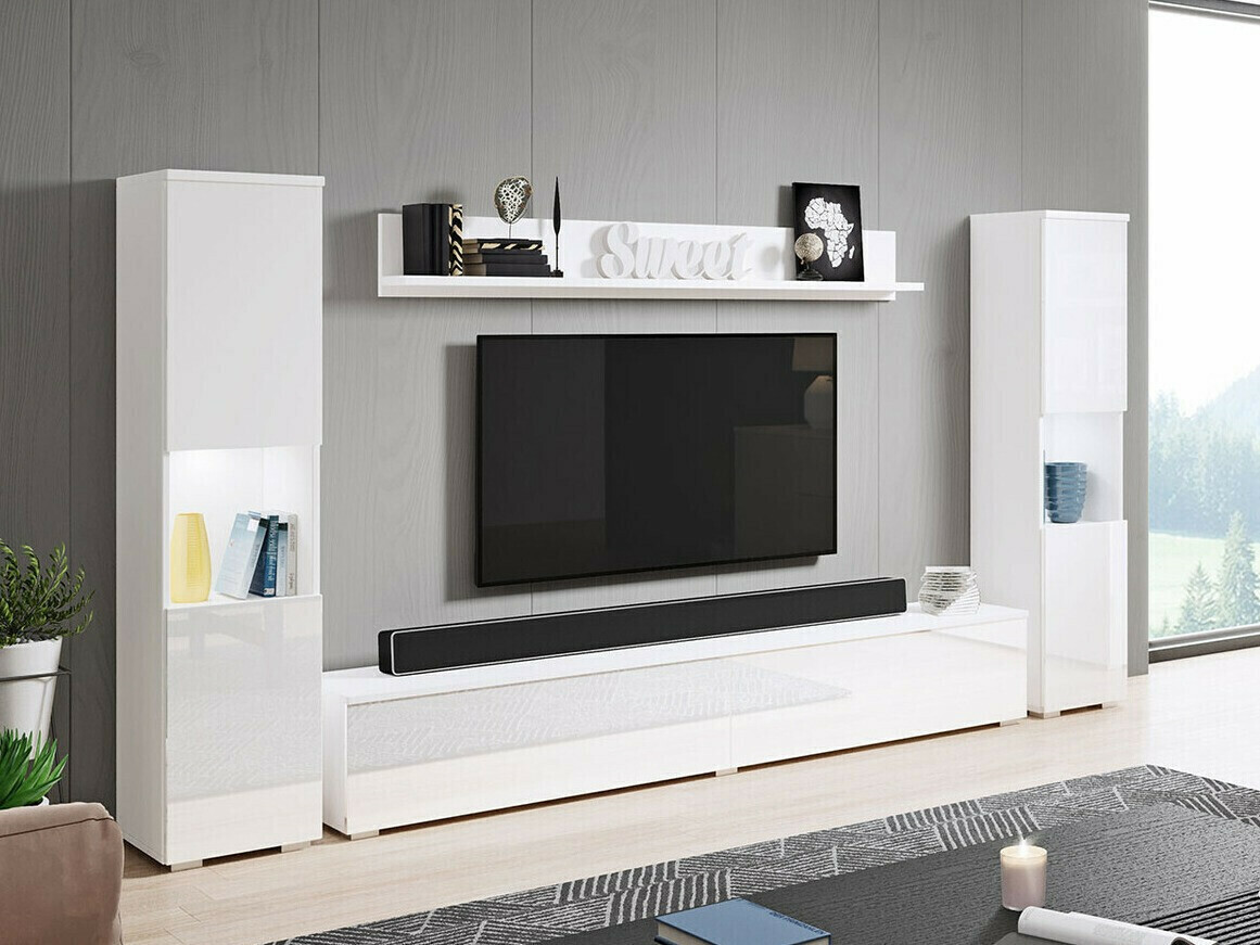 Woonkamerset Sarasota 131 (Wit + Glanzend wit)