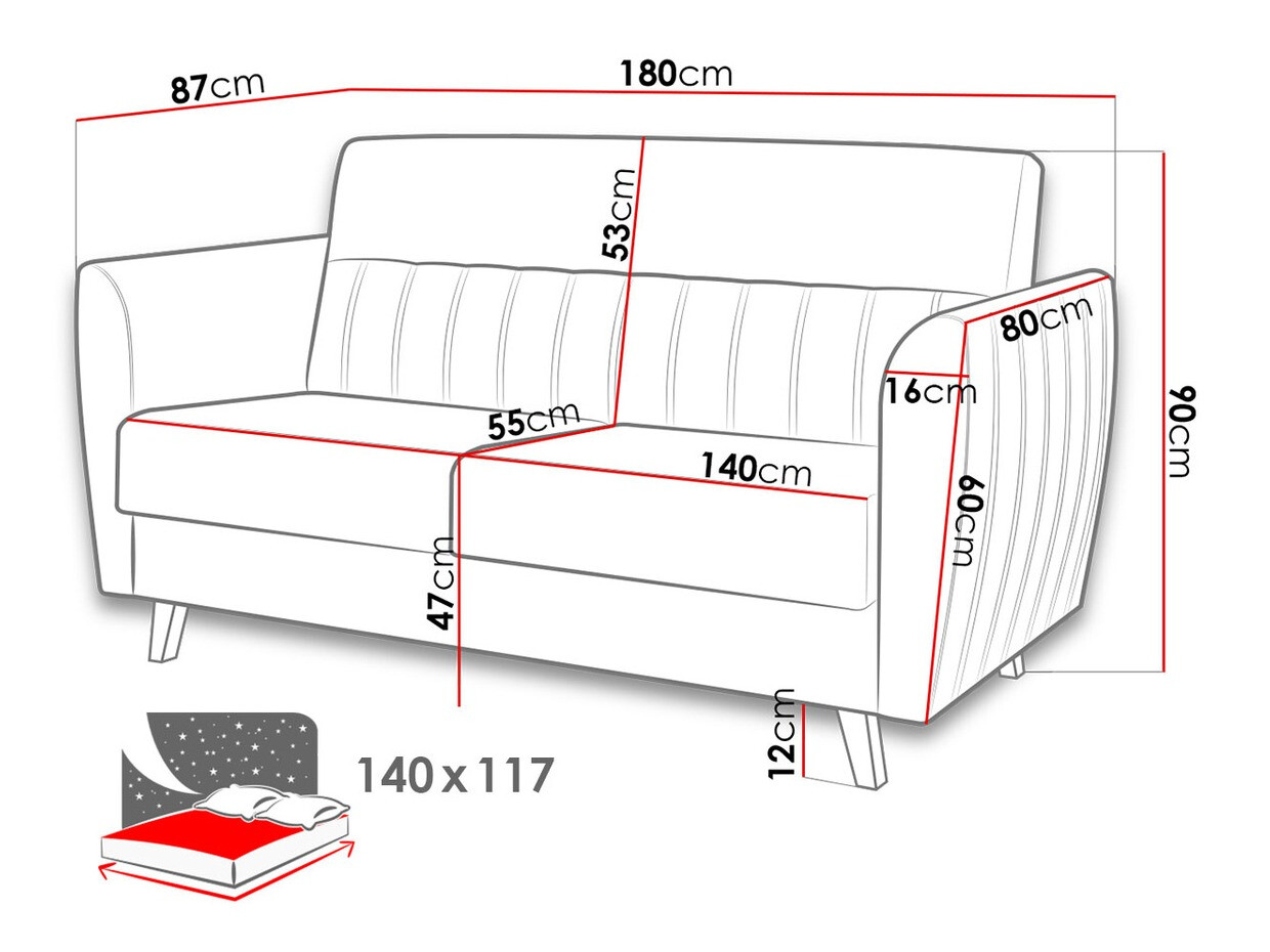 Slaapbank Columbus 139 (Kronos 22)