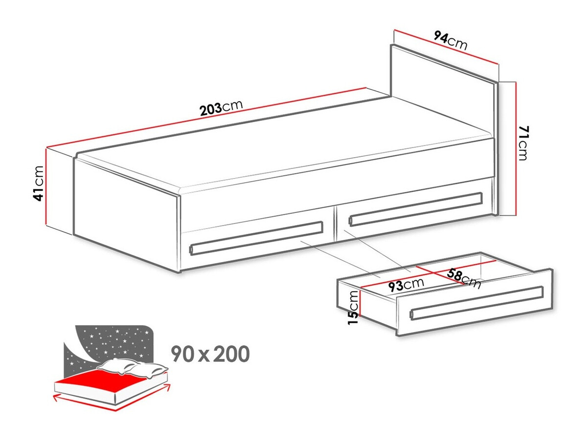 Bed Merevari 102 (Wit + Glans Turquoise)