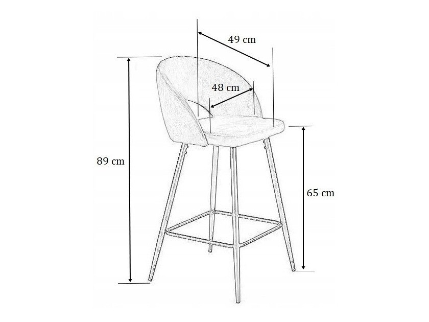 Counterstoel Houston 881 (Grijs + Zwart)