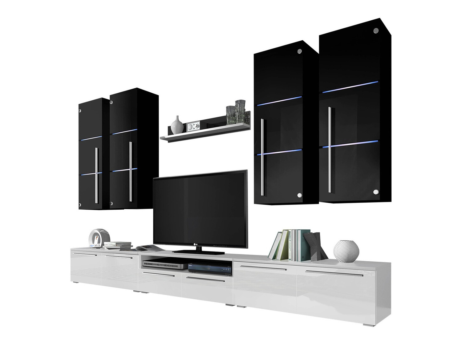 Woonkamerset Nashville 102 (Wit + Glanzend wit)