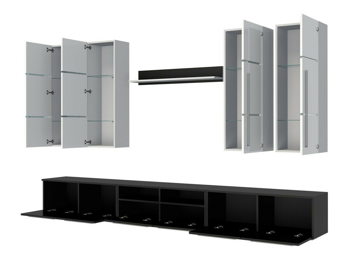 Woonkamerset Nashville 102 (Wit + Glanzend wit)