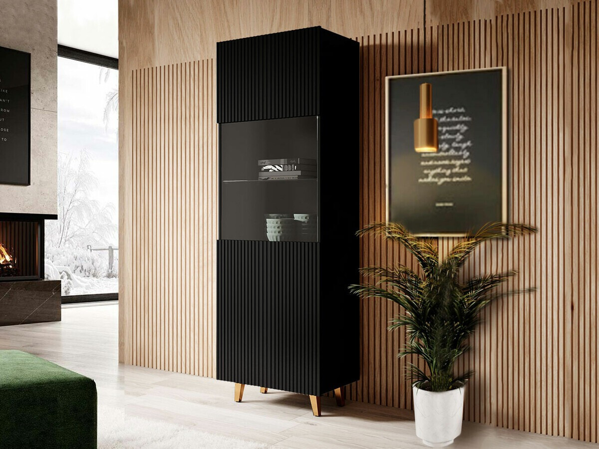 Boekenkast Levmari 108 (Zwart + Gouden)