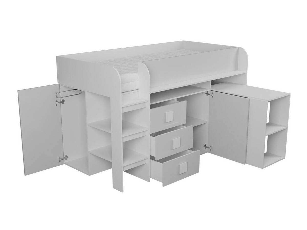 Bed Hartford 190 (Wit + Glanzend wit + Glanzend roze)