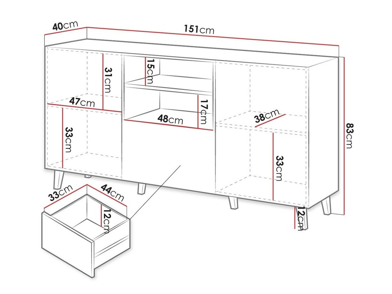 Ladekast Dicto (Zwart)